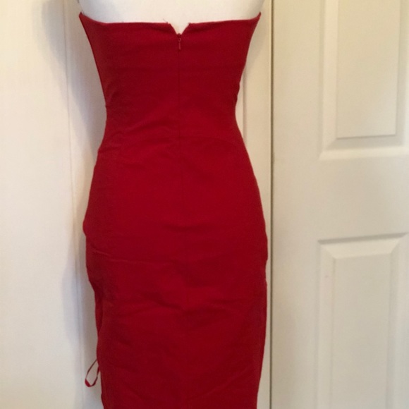 Express Lace-Up Strapless Dress B1 - Picture 5 of 6
